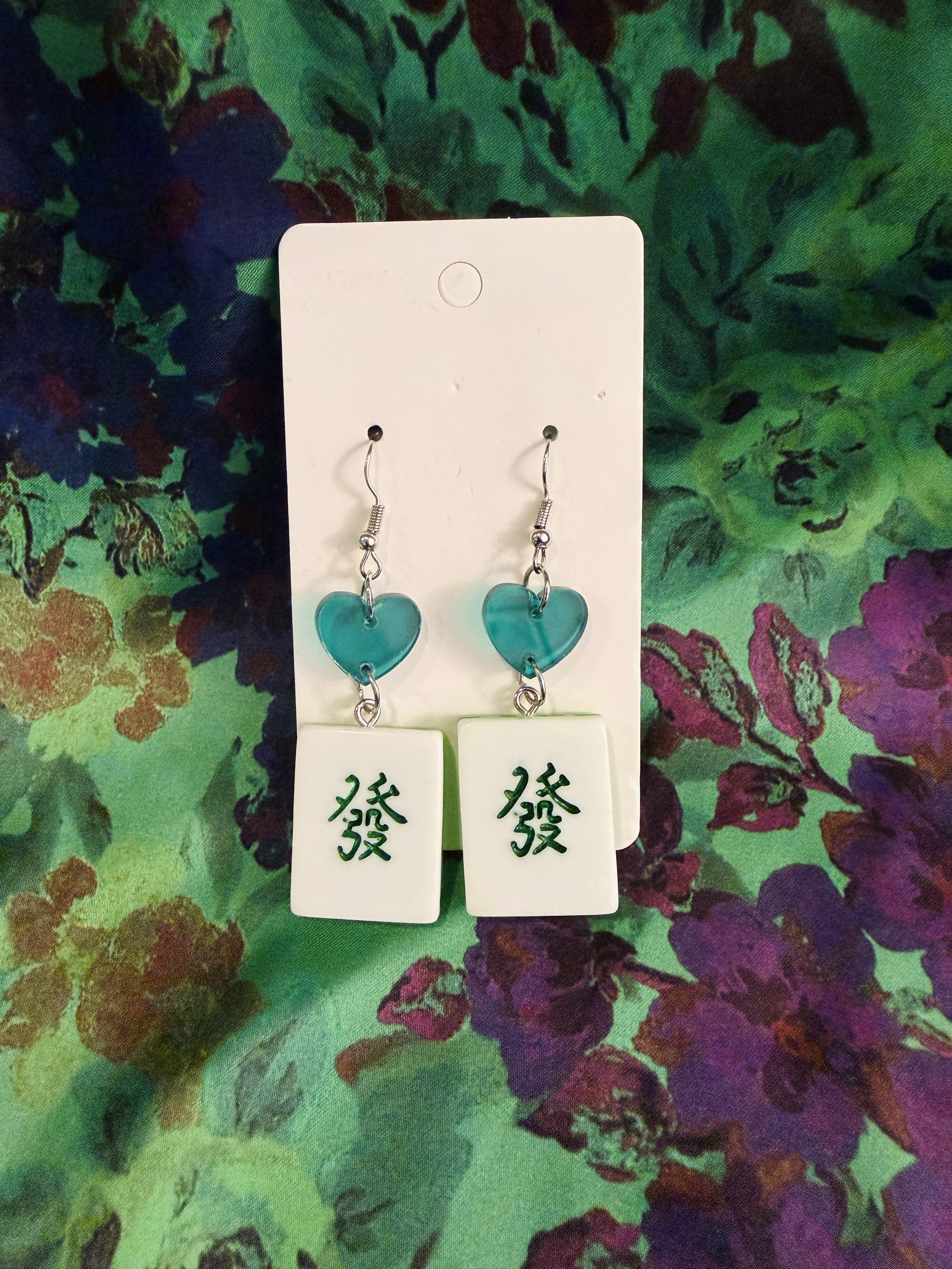 Mahjong Tile Dangle Earrings