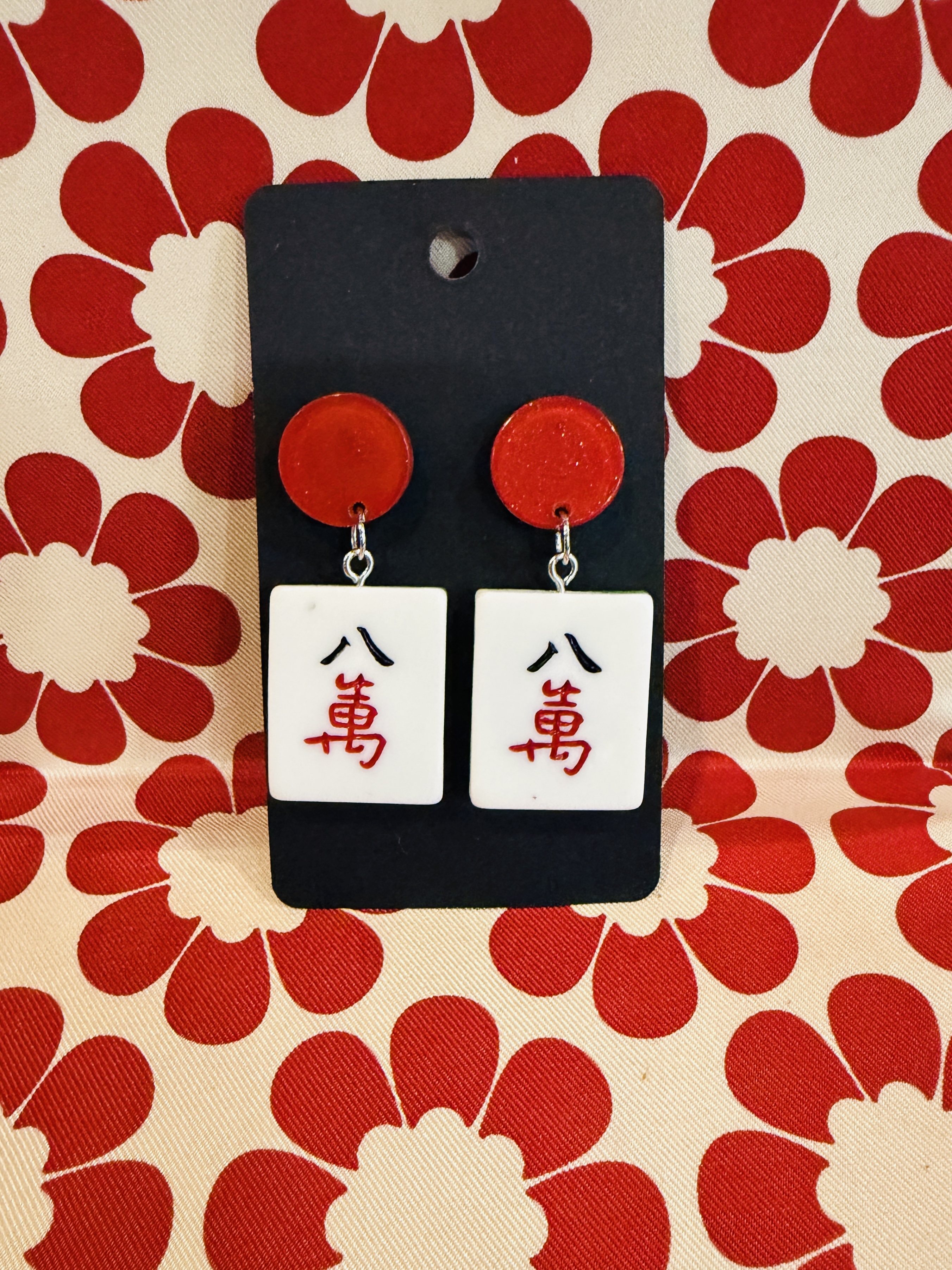 Mahjong Tile Drop Earrings