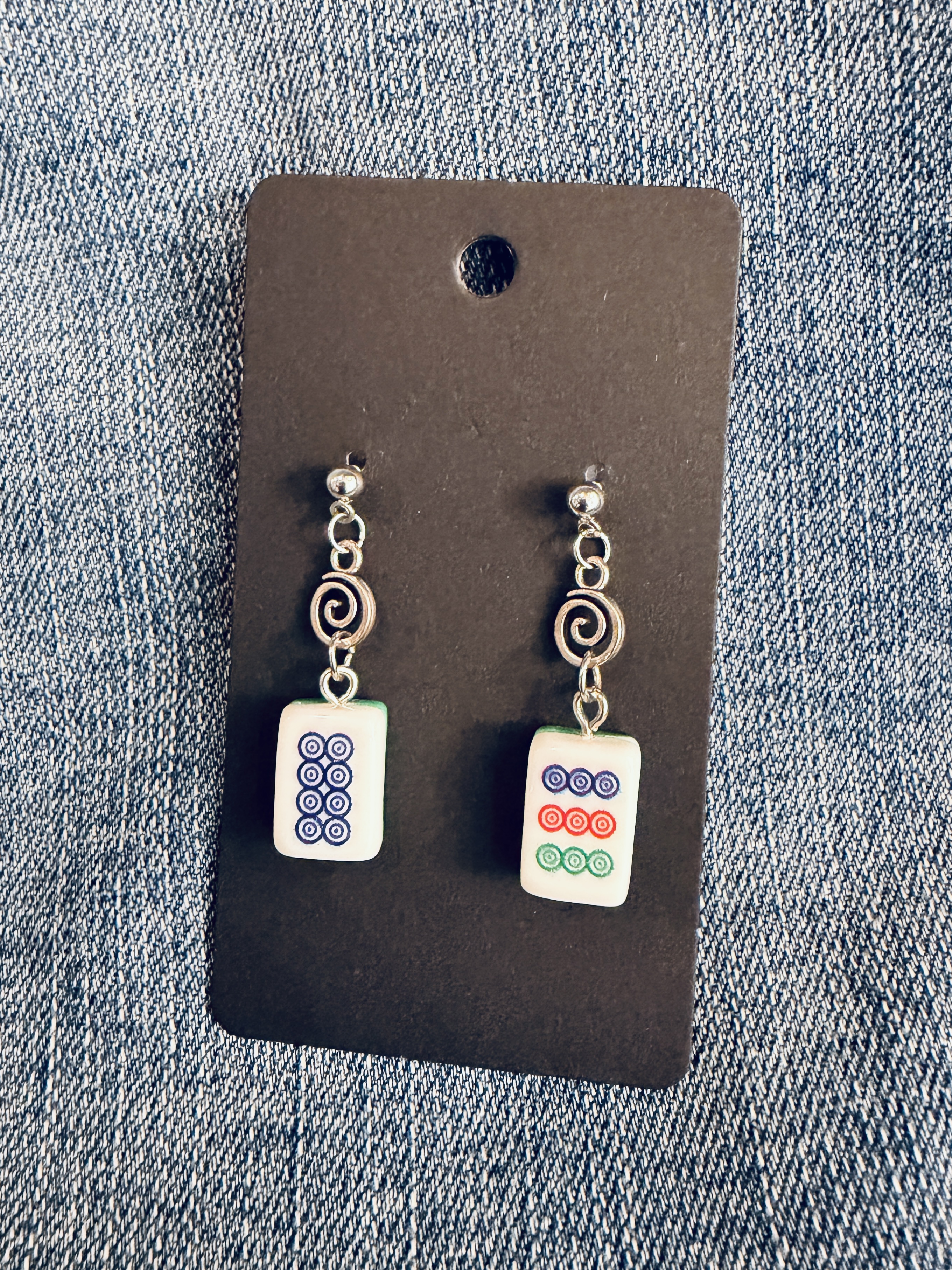 Mahjong Tile Earrings