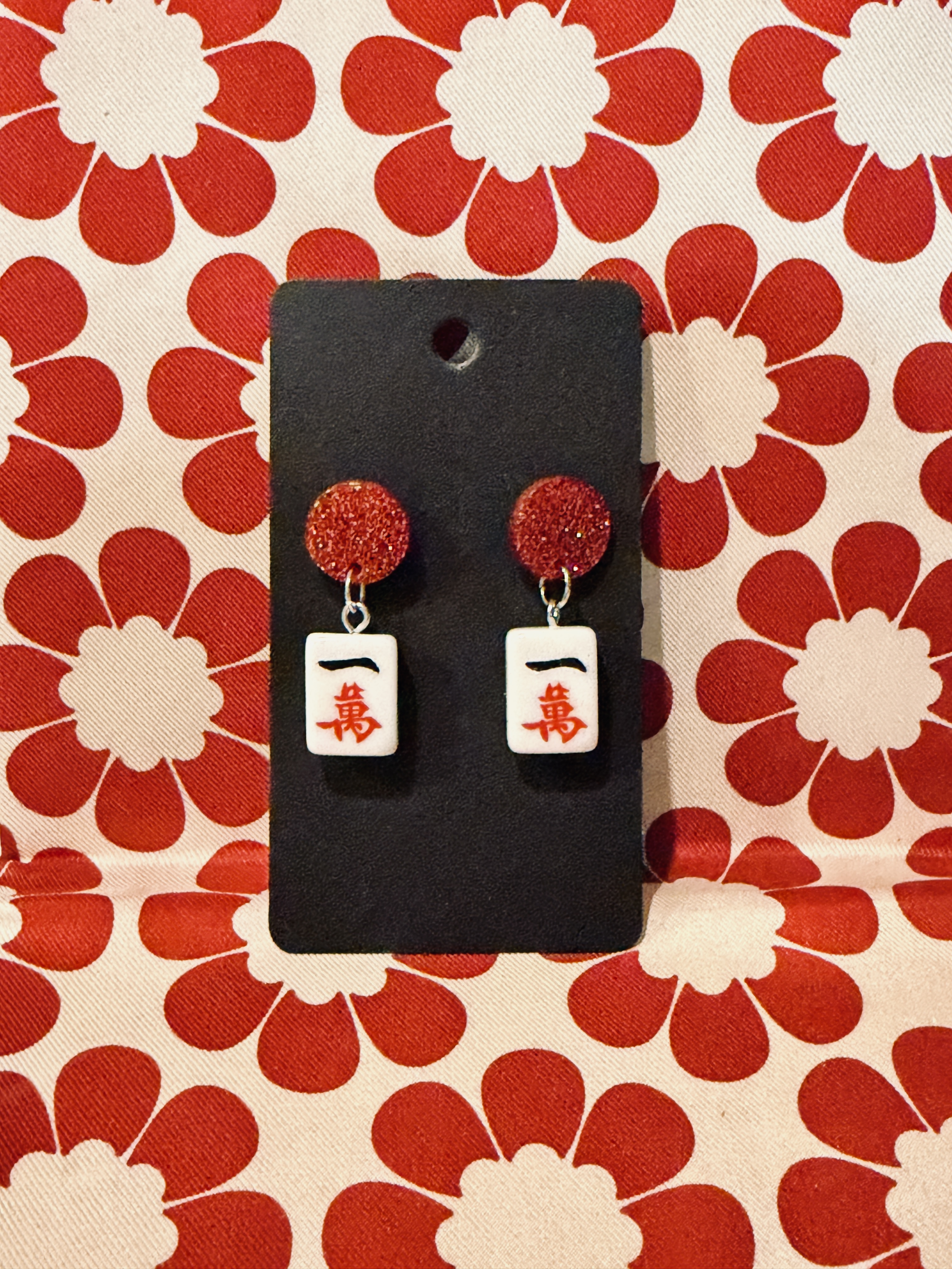 Mahjong Tile Drop Earrings