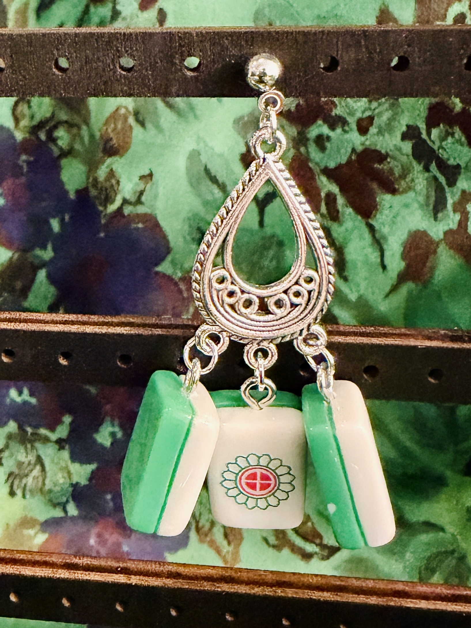 Mahjong Tile Dangle Earring