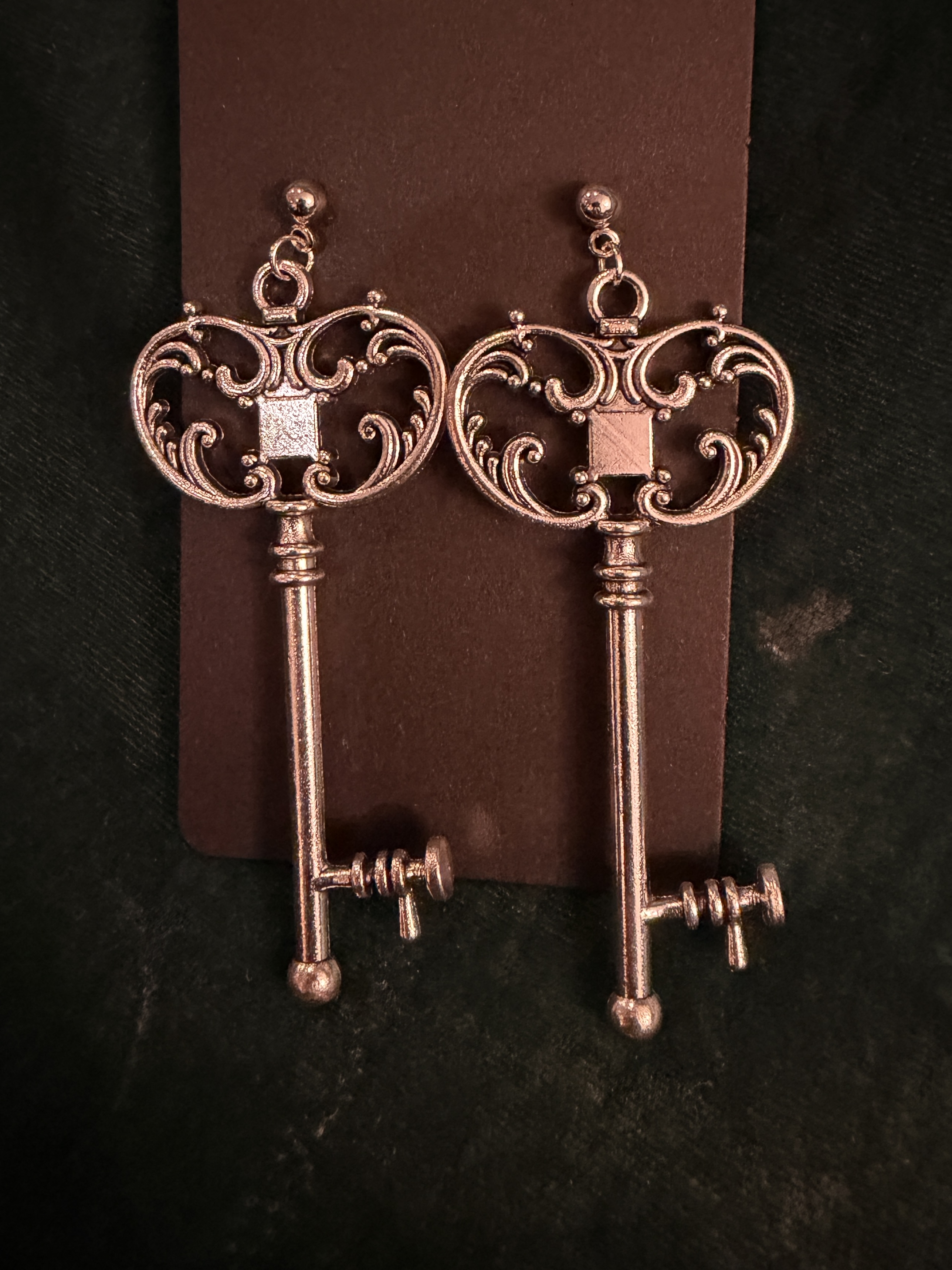 Antique-Style Key Earrings