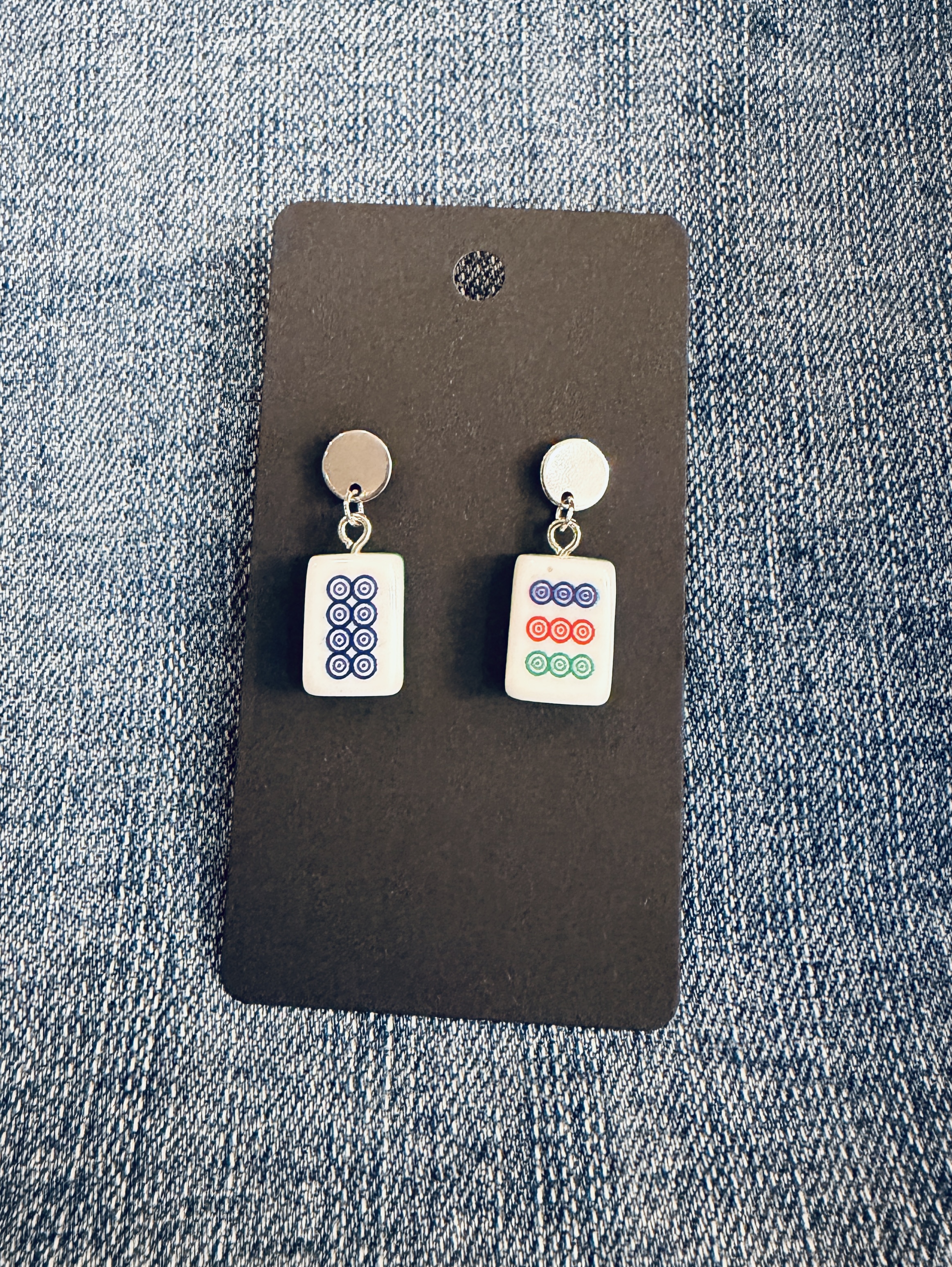 Mahjong Tile Drop Earrings