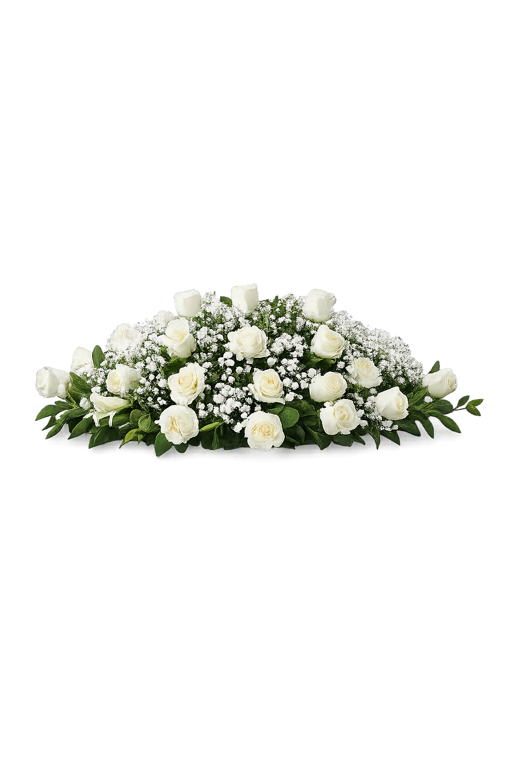 Cubre urnas al agua de rosas blancas