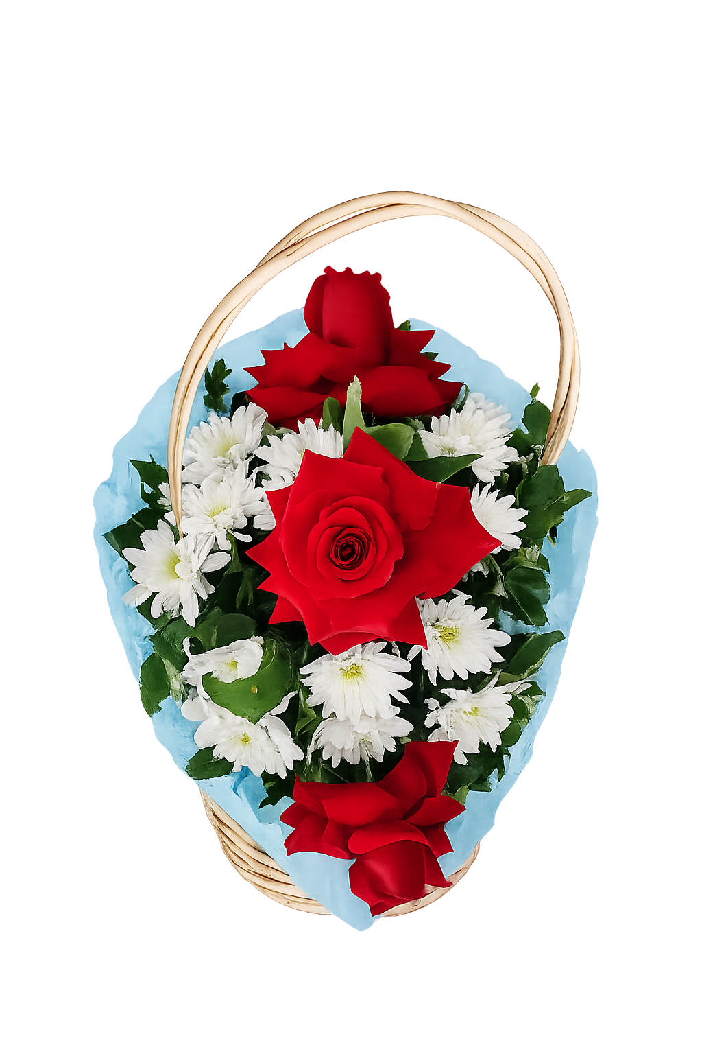 Canasta de Rosas y Margaritas