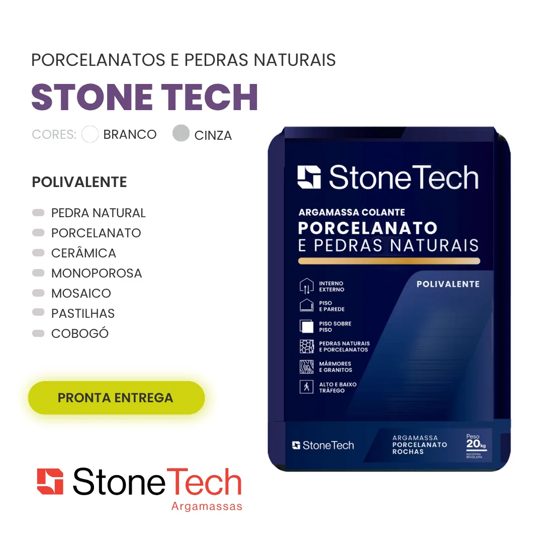 Argamassa Colante Porcelanato e Pedras Naturais StoneTech