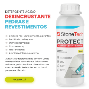 Detergente Pós Obra Ácido Granitos Porcelanato Semelhantes Stone Tech 1 litro