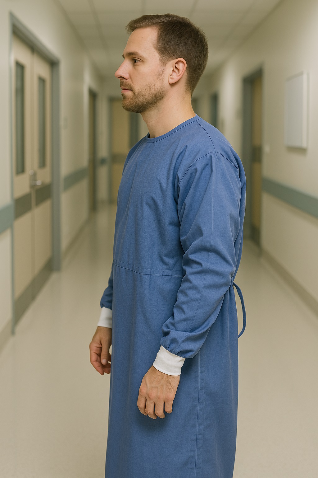 Avental ou capote cirúrgico em brim hospitalar – Unisex