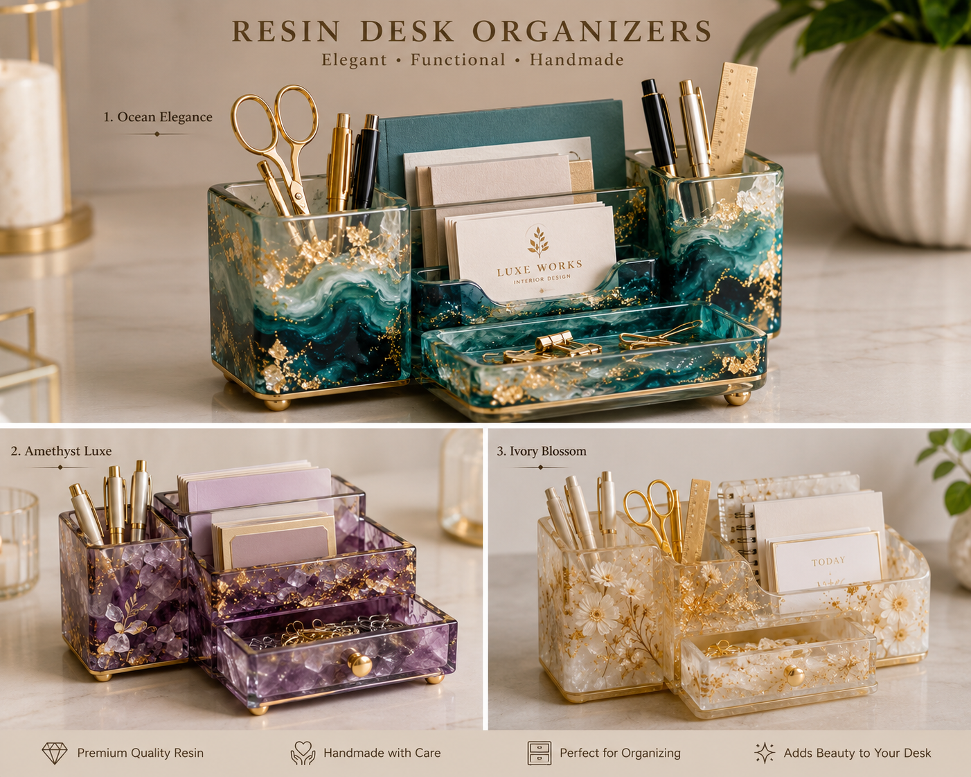 Resin Desk Organizer