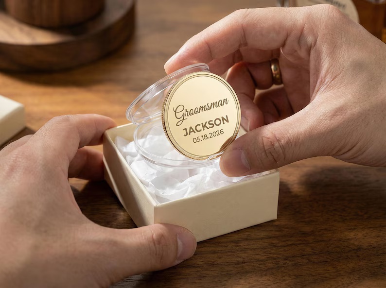 custom made Personalized Wedding Keepsake Coin