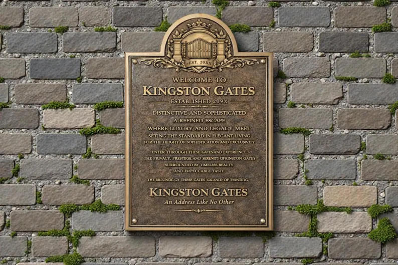 custom made Kingston Gates Bronze Plaque