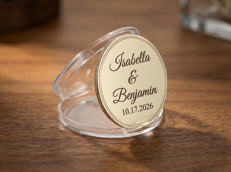 custom made Personalized Wedding Keepsake Coin