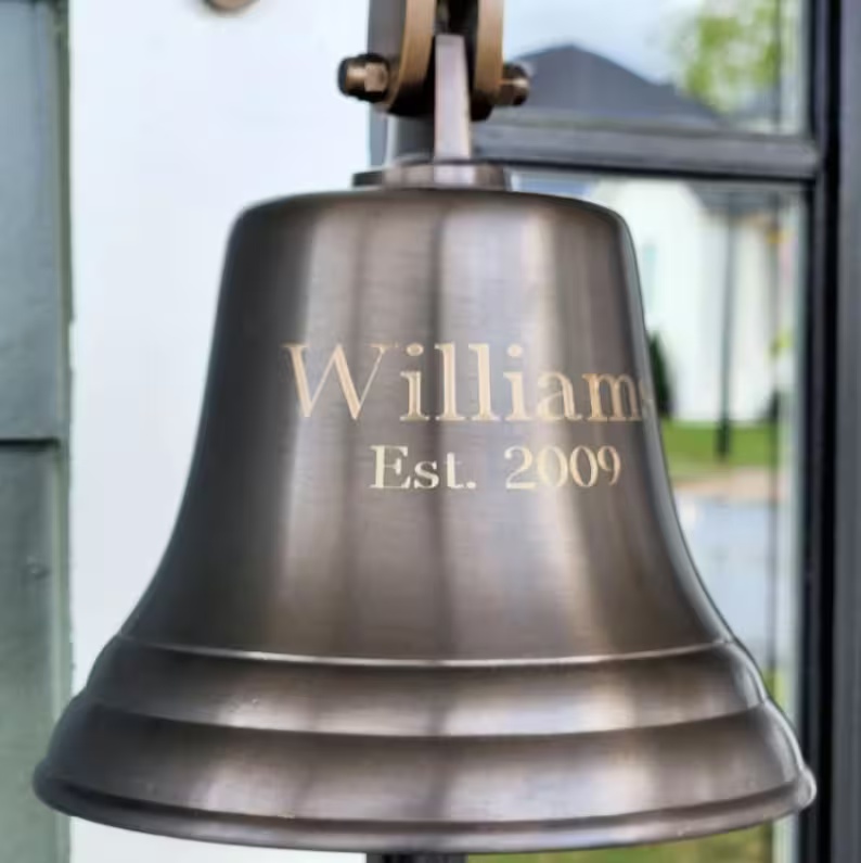 custom made Personalized Engraved Brass Bell