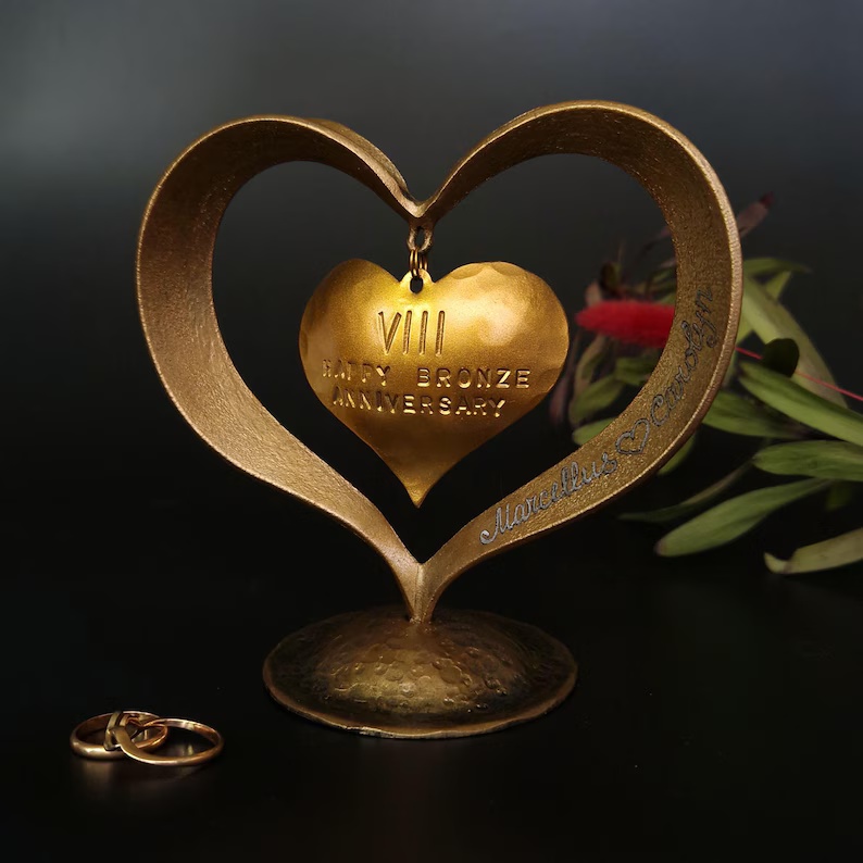 custom made Bronze Heart Anniversary Sculpture