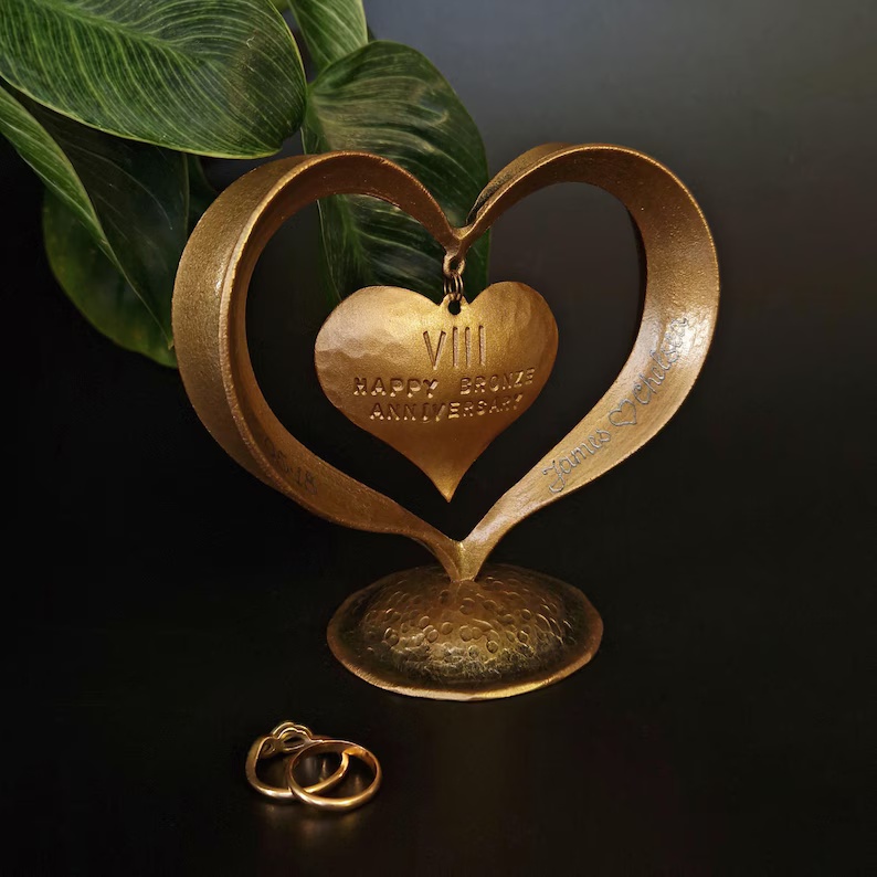 custom made Bronze Heart Anniversary Sculpture