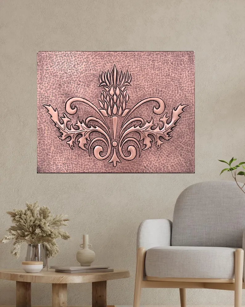  custom made Copper Ornate Kitchen Backsplash