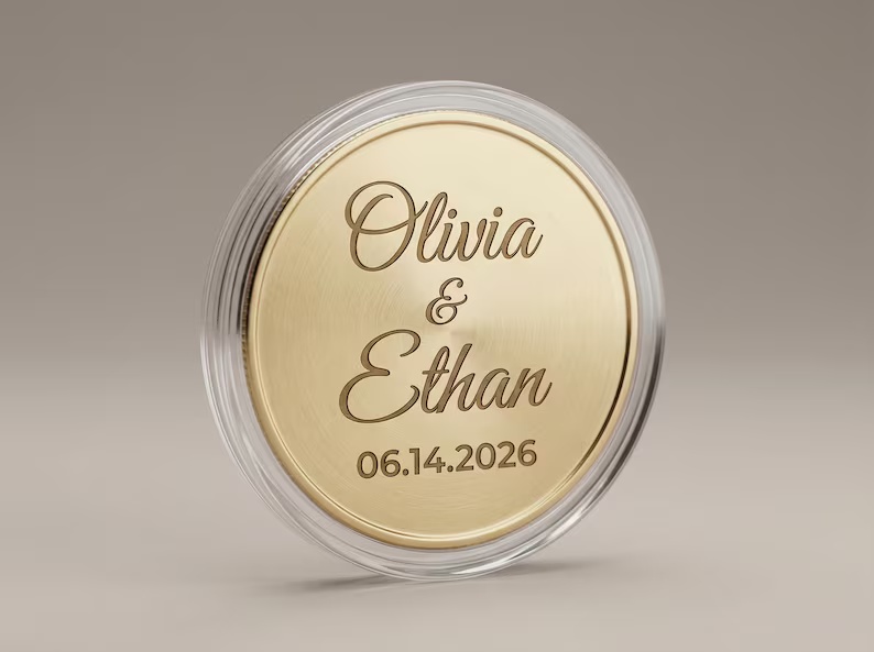 custom made Personalized Wedding Keepsake Coin