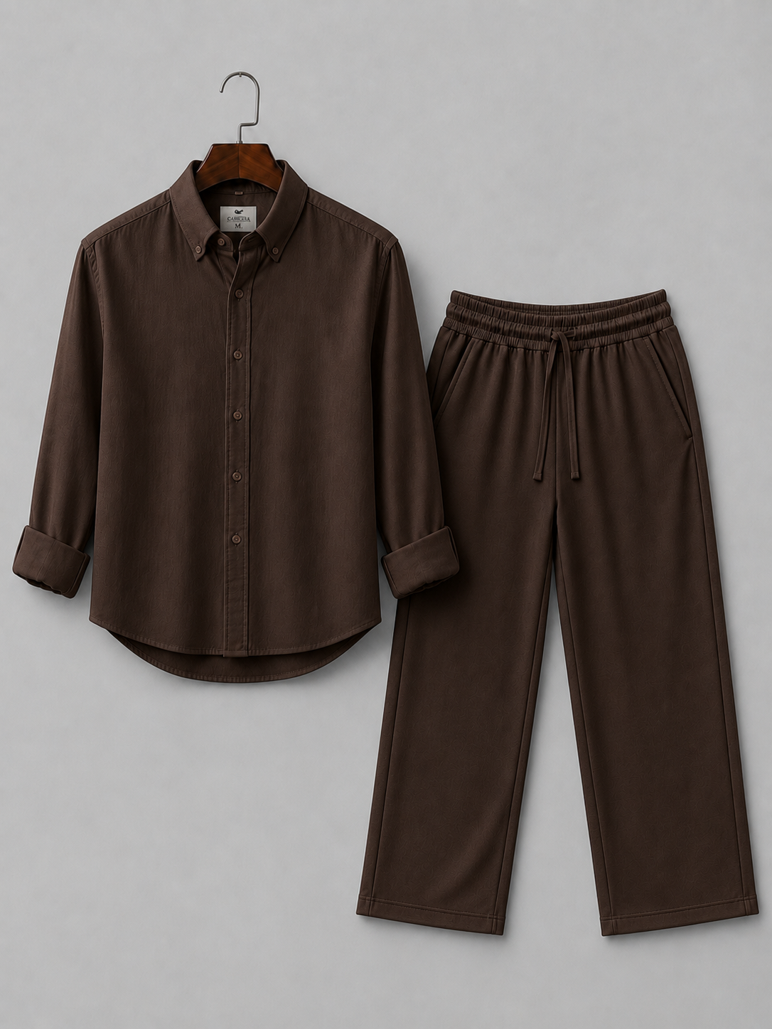 Men's Brown Linen Set