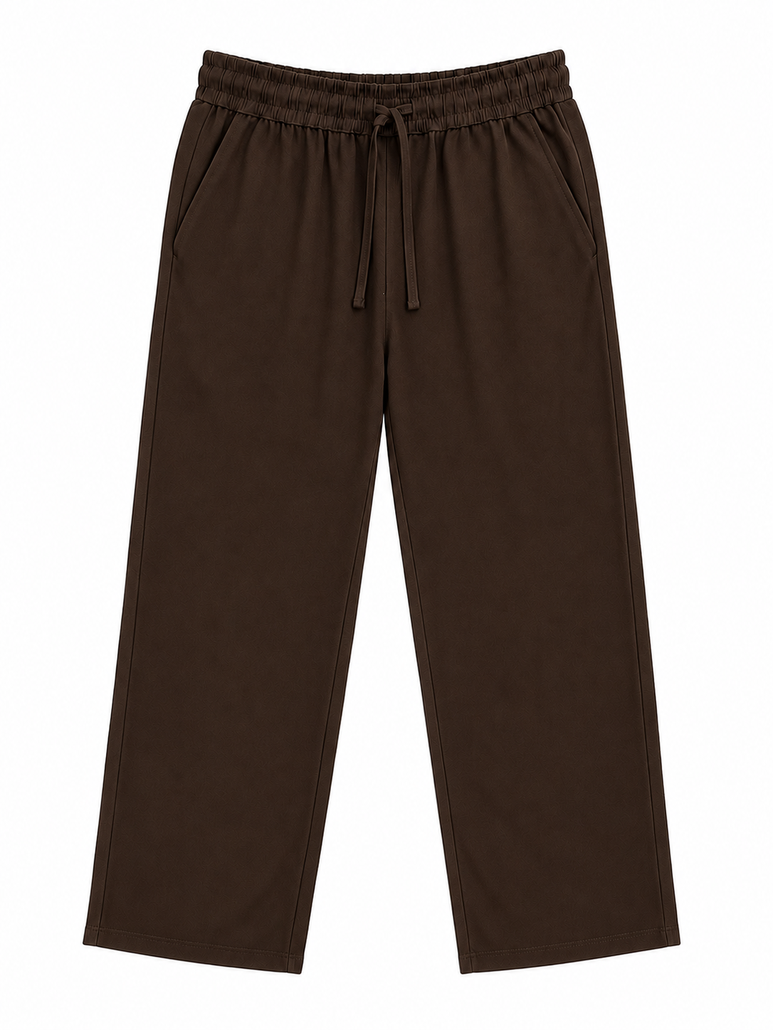 Brown Relaxed Fit Linen Pants 