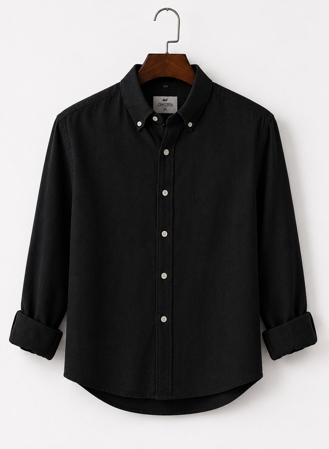 Minimalist Black Linen Shirt 