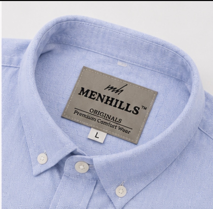 Men's Minimalist Line Blue Shirt