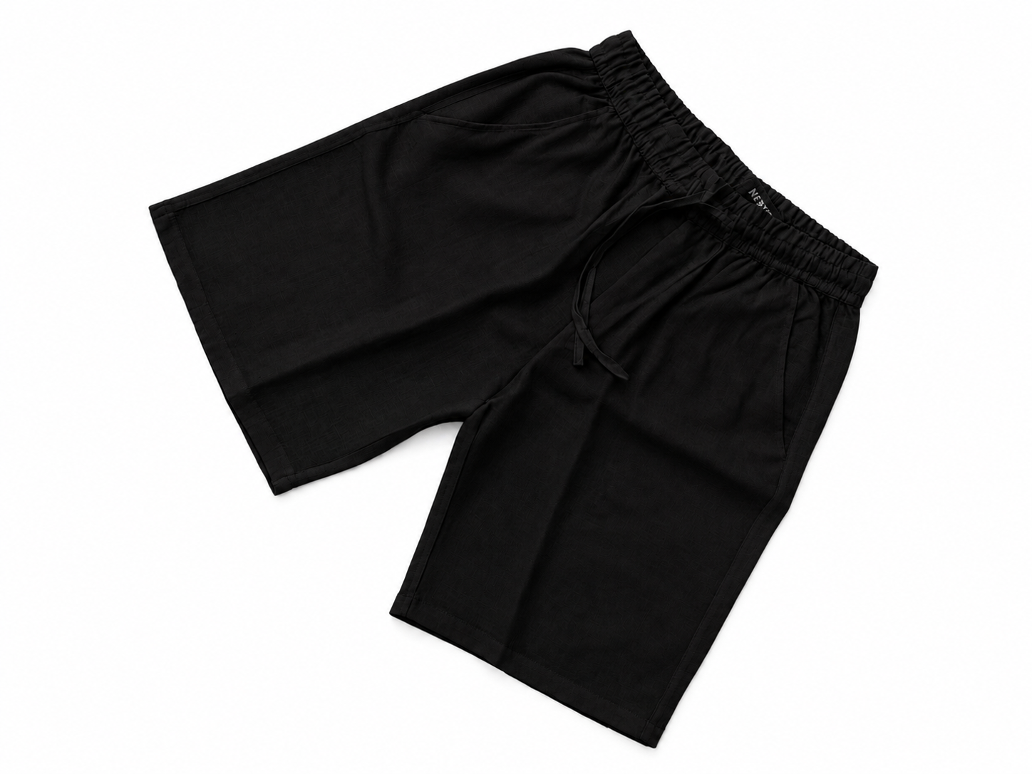 Classic Black Linen Shorts