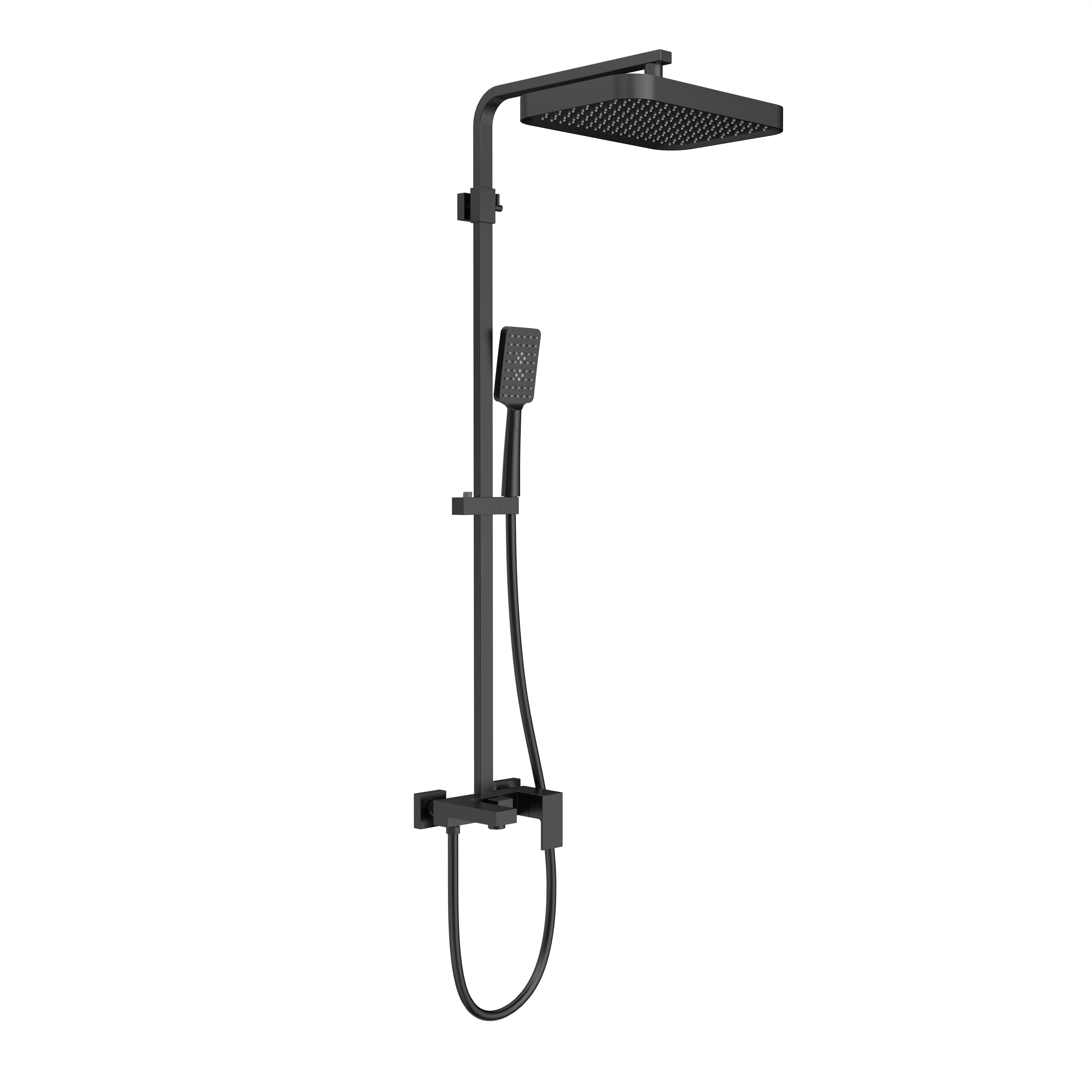 Matte Black Rainfall Shower Set