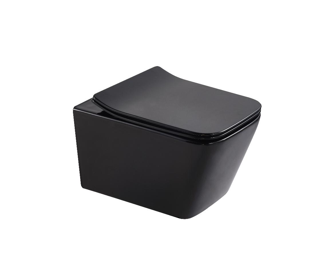 Modern Black Wall-Hung Toilet