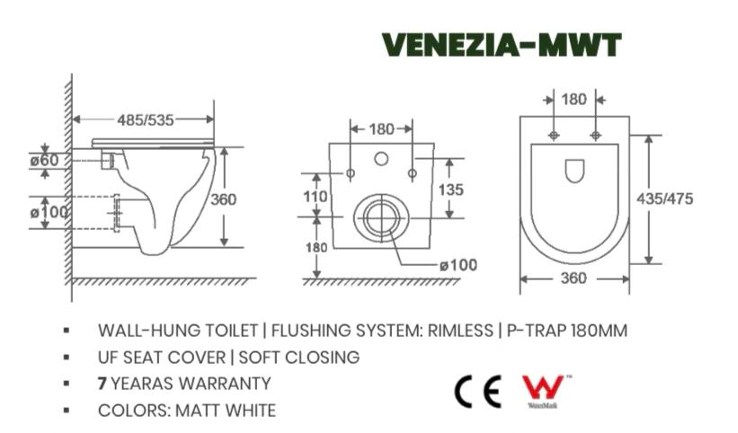Wall-Hung Ceramic Toilet