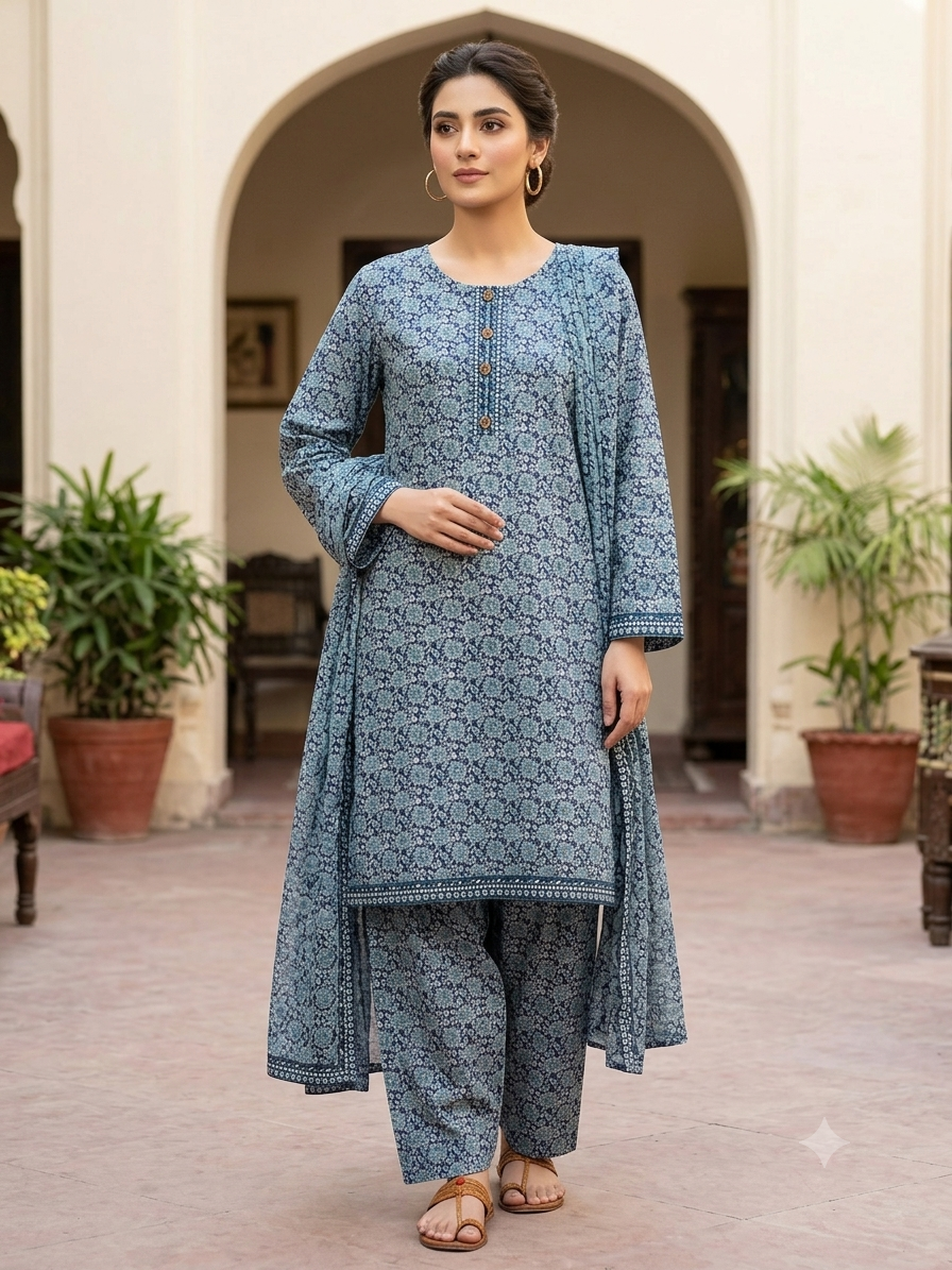 Printed Lawn Suit Stitched 2pc 