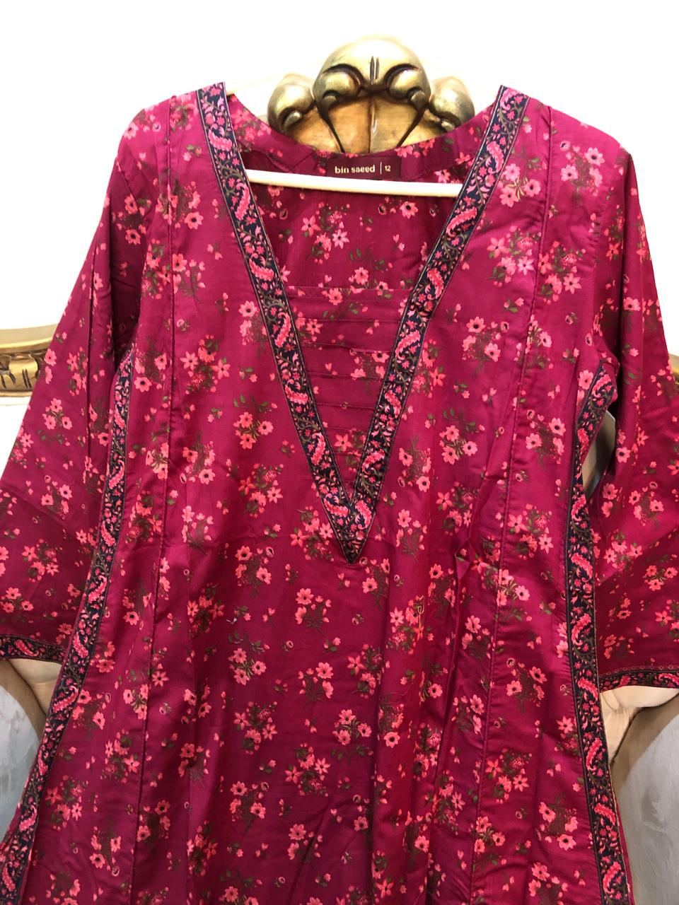 Crimson Floral 3-Piece A-line Suit