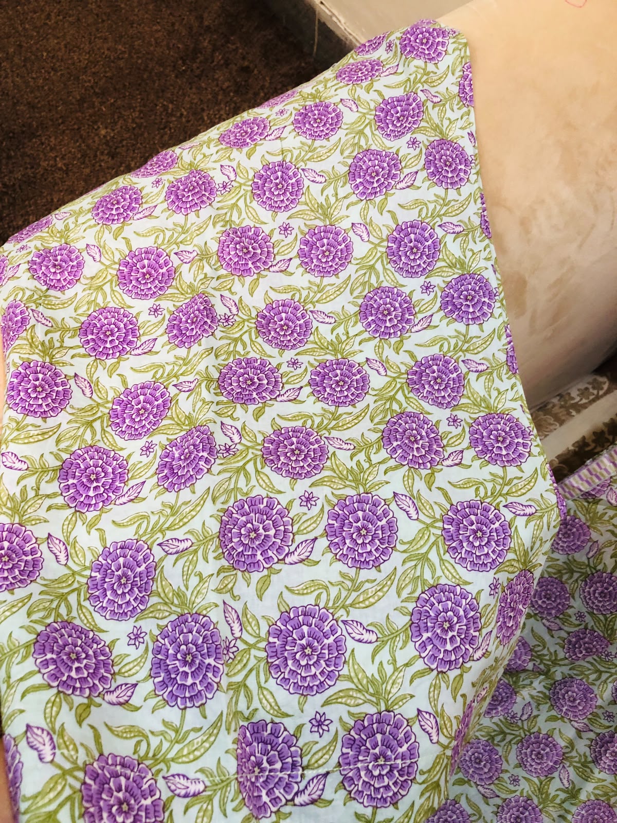 Lavender Printed Lawn Suit 3pc