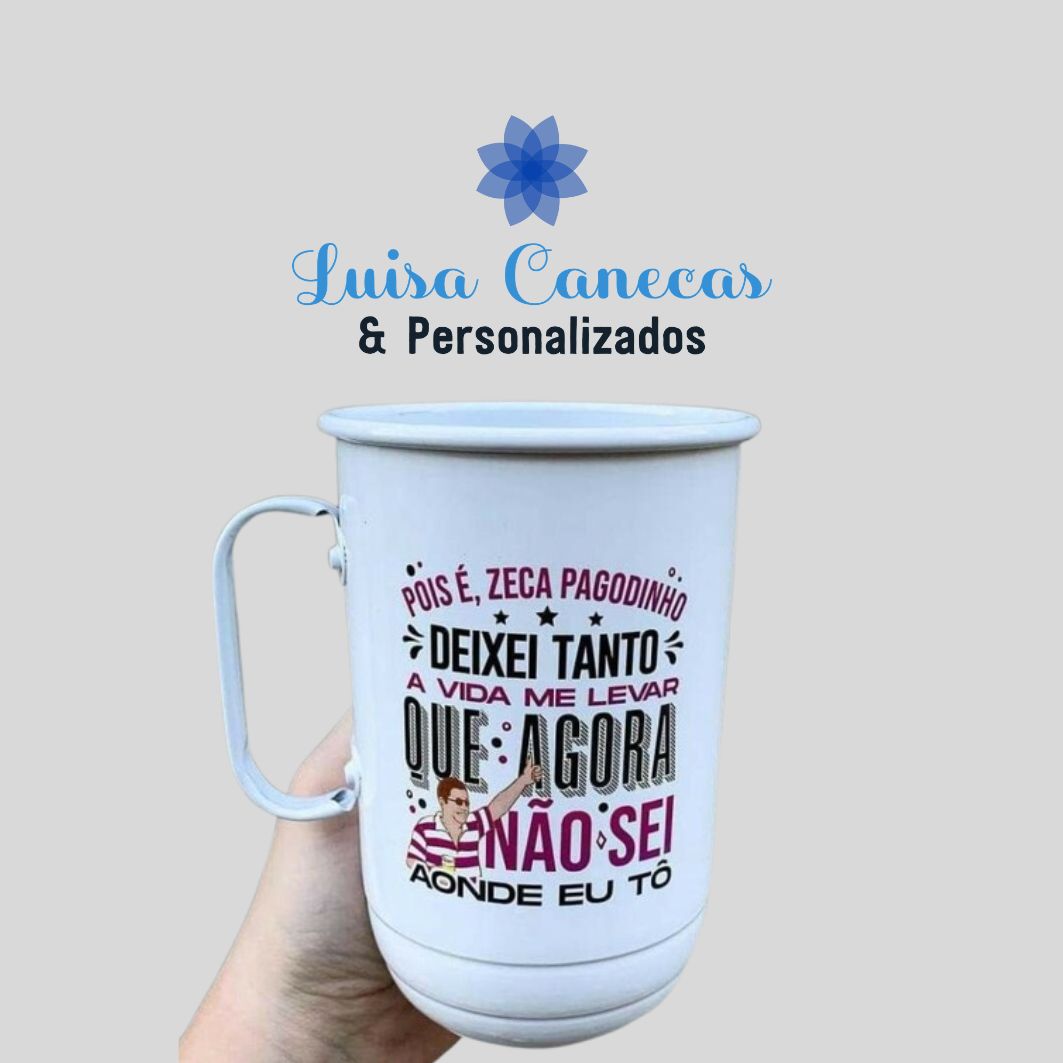 Caneca Personalizada Aluminio Branca 500 ml