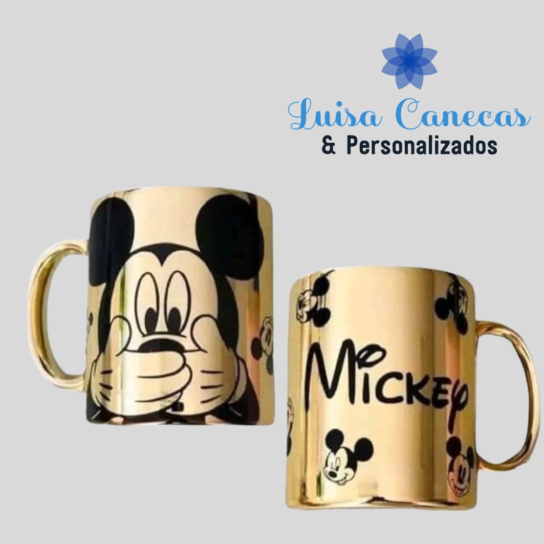 Caneca Metalizada Dourada