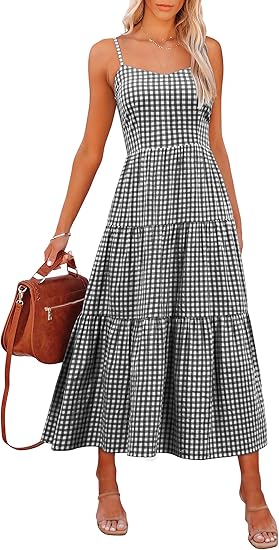 ANRABESS Womens Summer Midi Dresses Casual Striped Plaid Sleeveless Flowy Maxi Dress 2026 Beach Vacation Sundress 