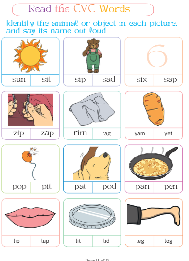 CVC Words Digital Flashcards