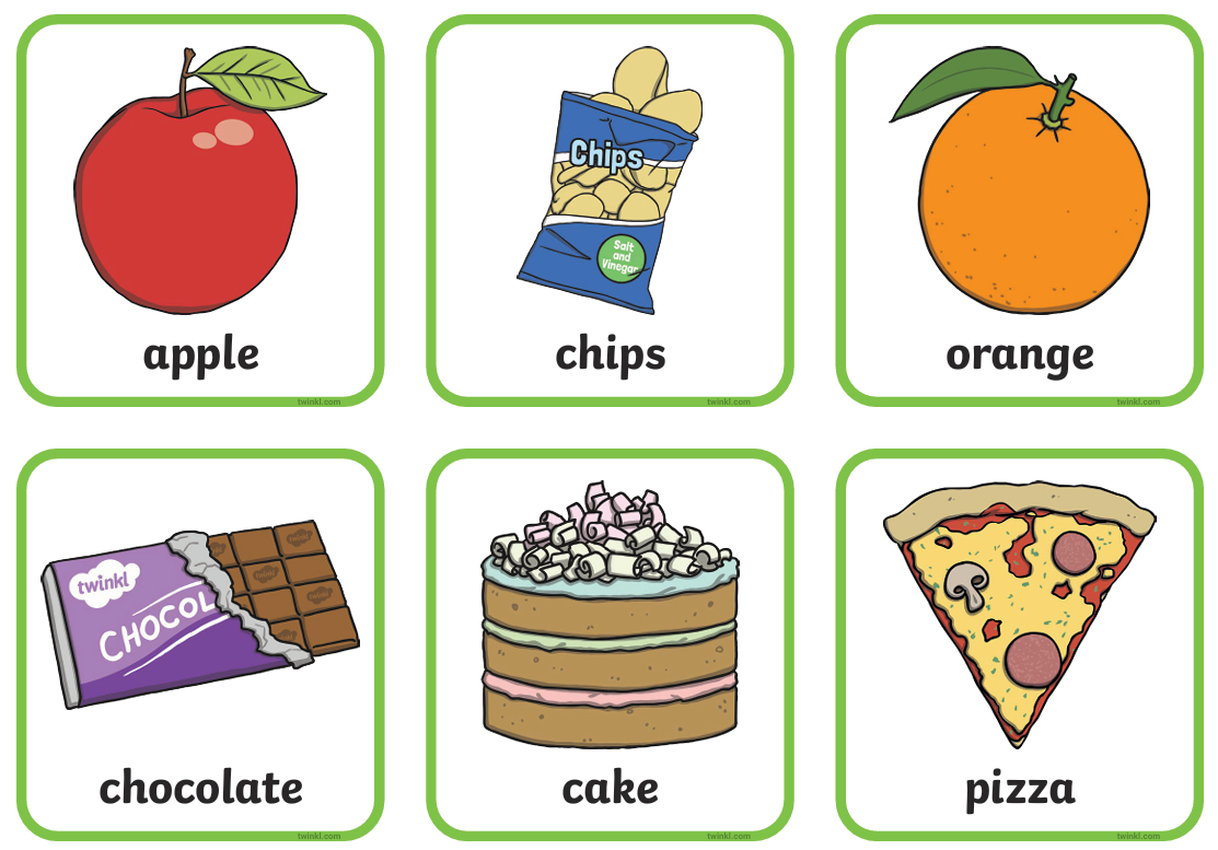 Food Vocabulary Digital Flashcards
