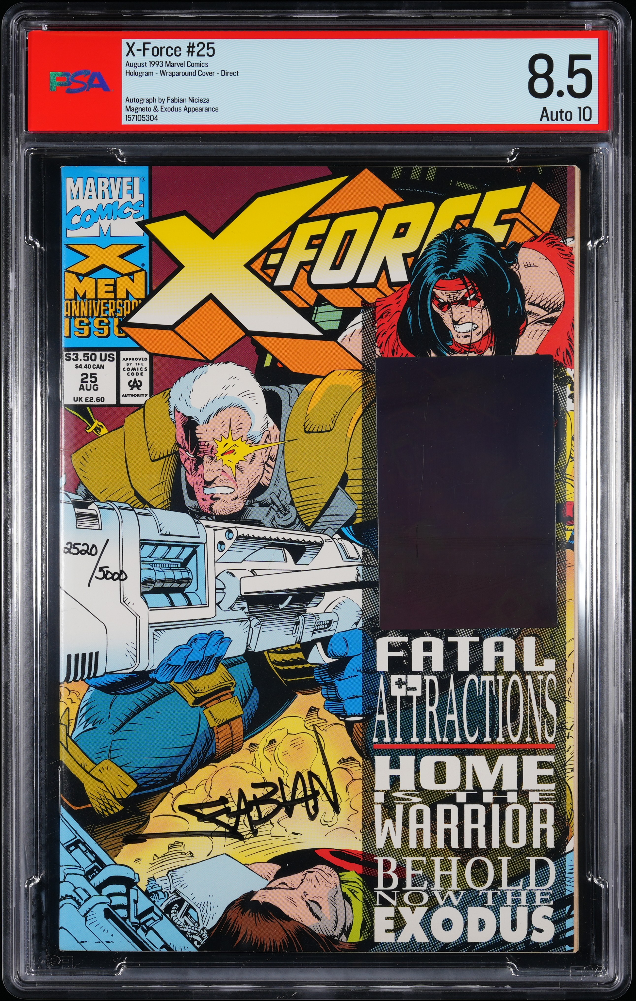MARVEL COMICS X-FORCE #25 AUGUST 1993 HOLOGRAM WRAPAROUND COVER DIRECT
