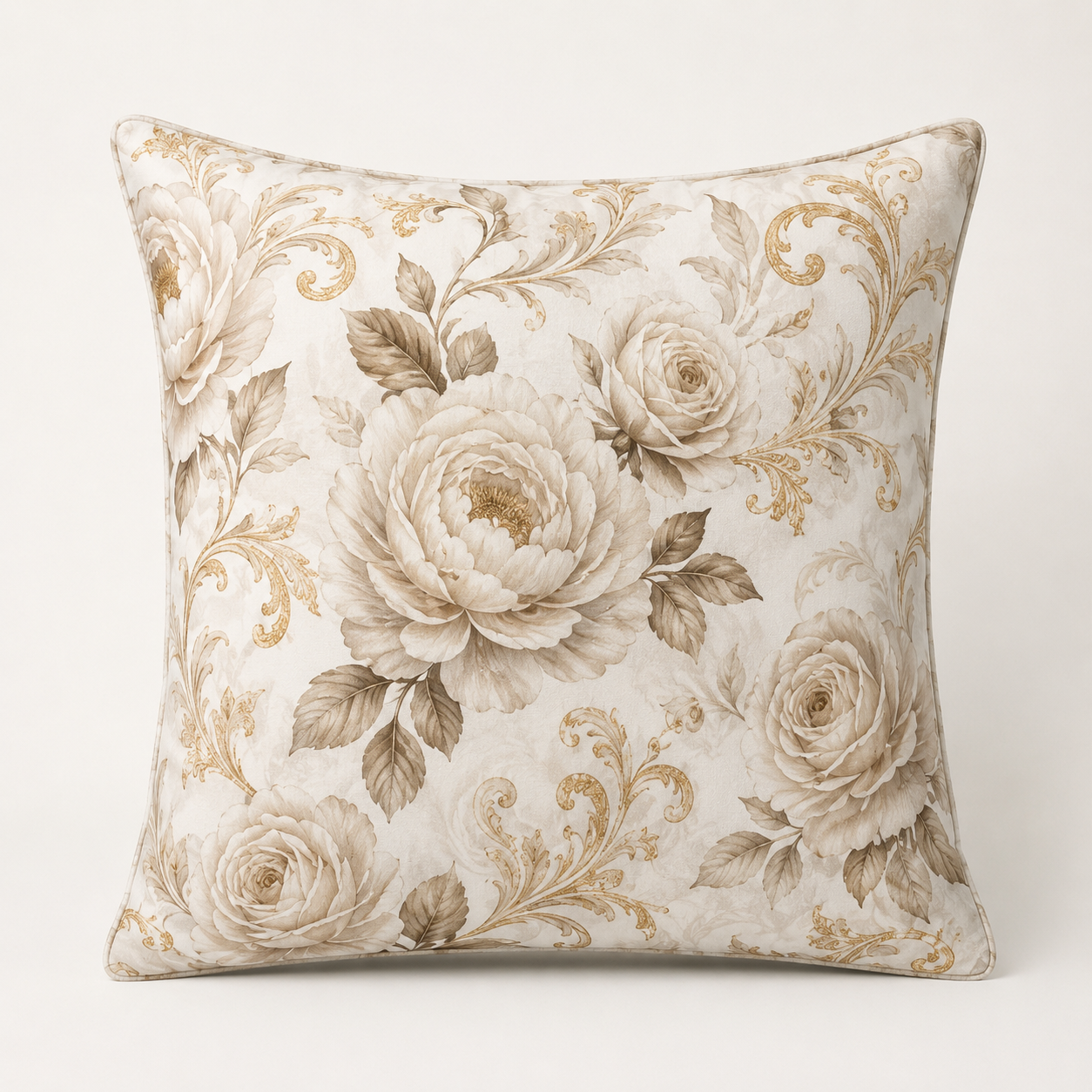 Cream & Crown Throw Pillow 