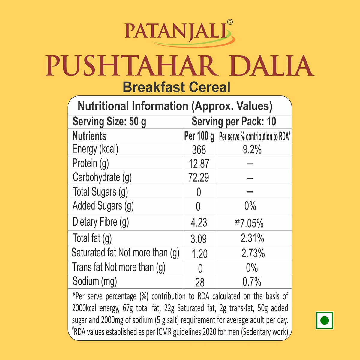 Patanjali Multi-Grain Dalia 500 Gm