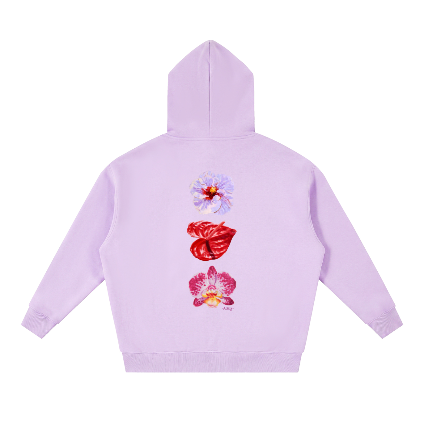 Floral Oversized Fleece Hoodie