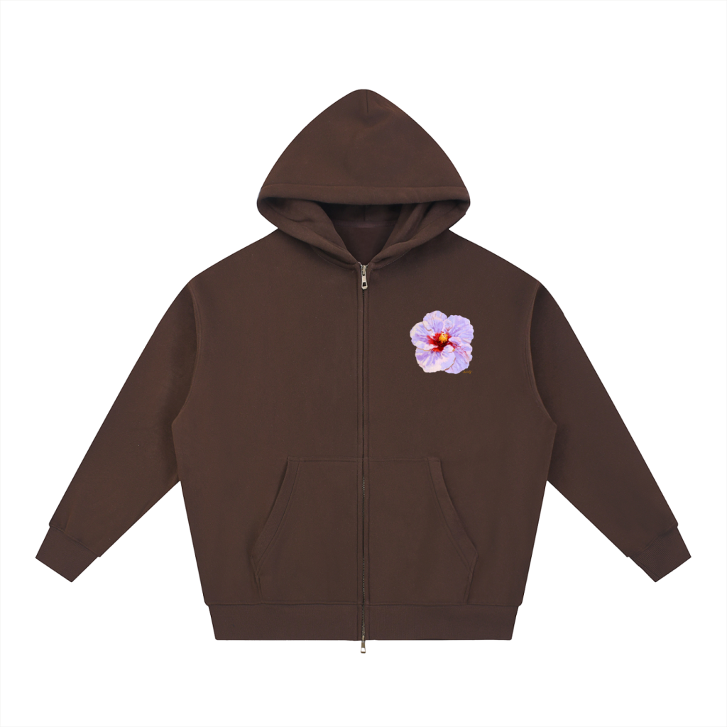 Floral Oversized Fleece Hoodie