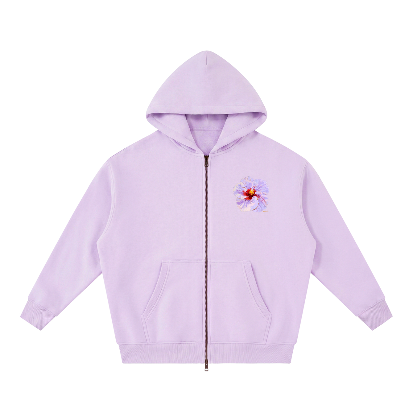 Floral Oversized Fleece Hoodie