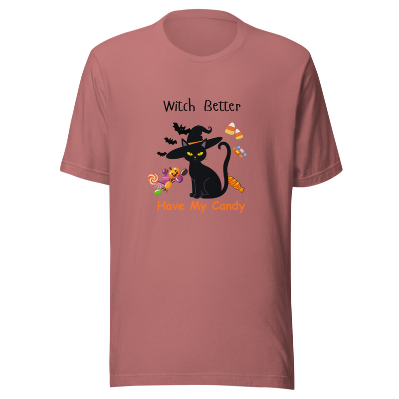 Funny Halloween Black Cat Shirt - "Witch Better Have My Candy Graphic Tee"