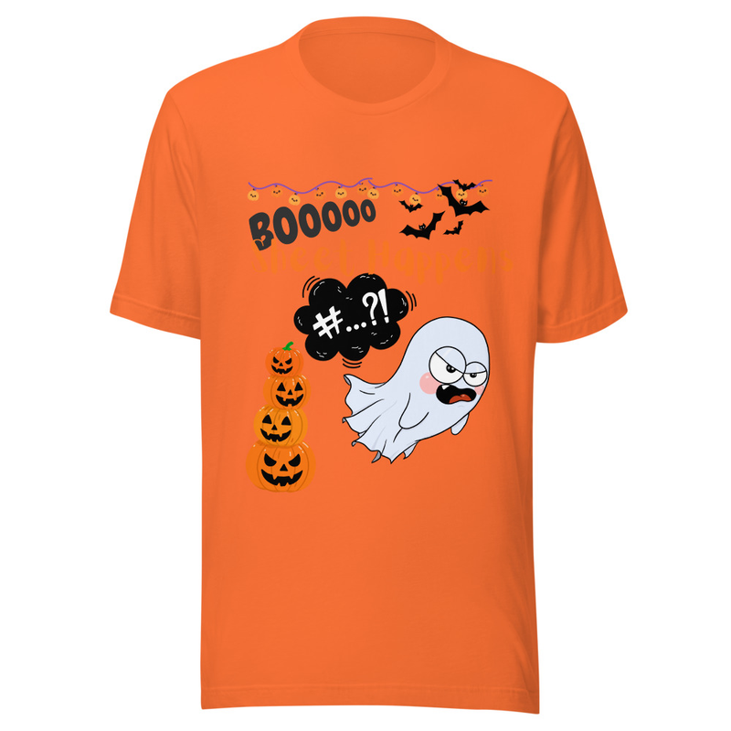 BOOOOO Sheet Happens Funny Ghost Halloween T-Shirt