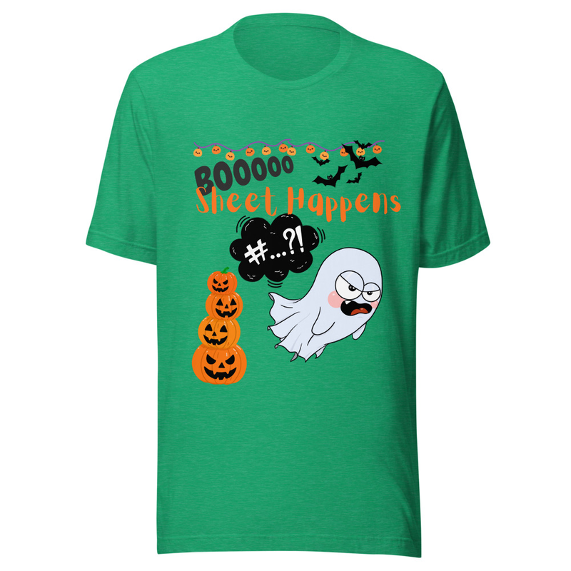 BOOOOO Sheet Happens Funny Ghost Halloween T-Shirt