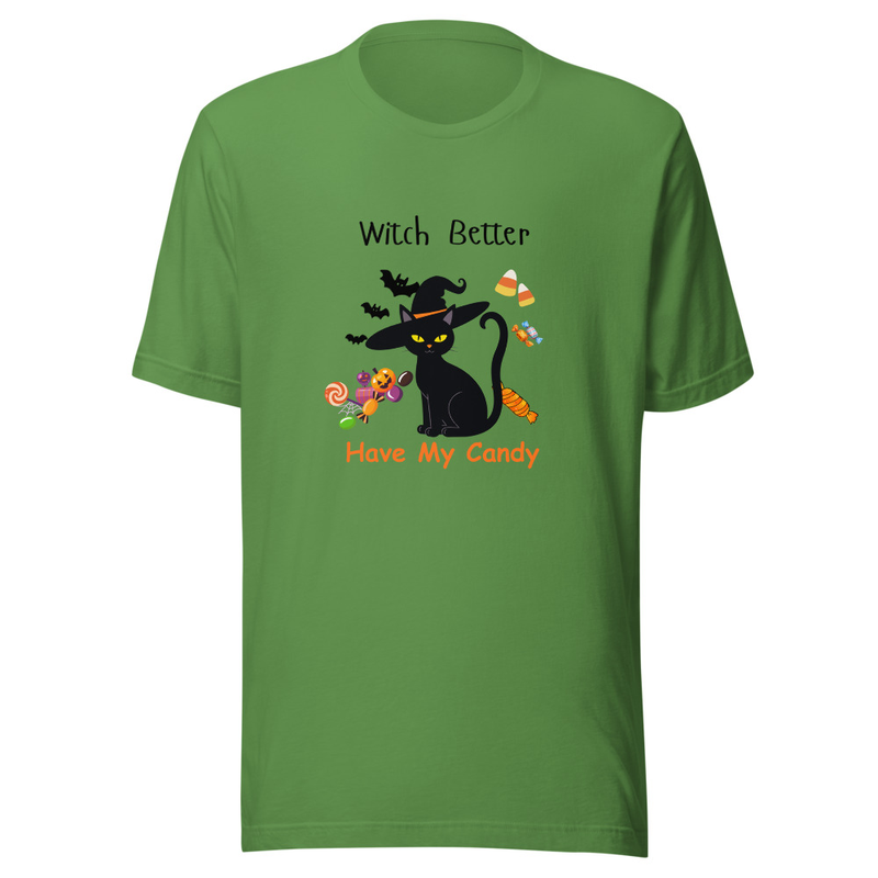 Funny Halloween Black Cat Shirt - "Witch Better Have My Candy Graphic Tee"