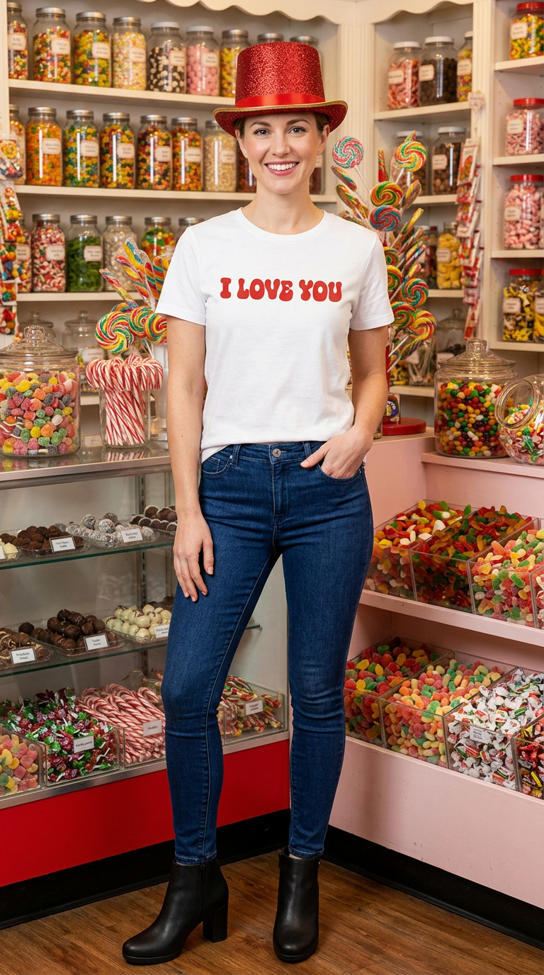 Playera 'I LOVE YOU' estilo retro