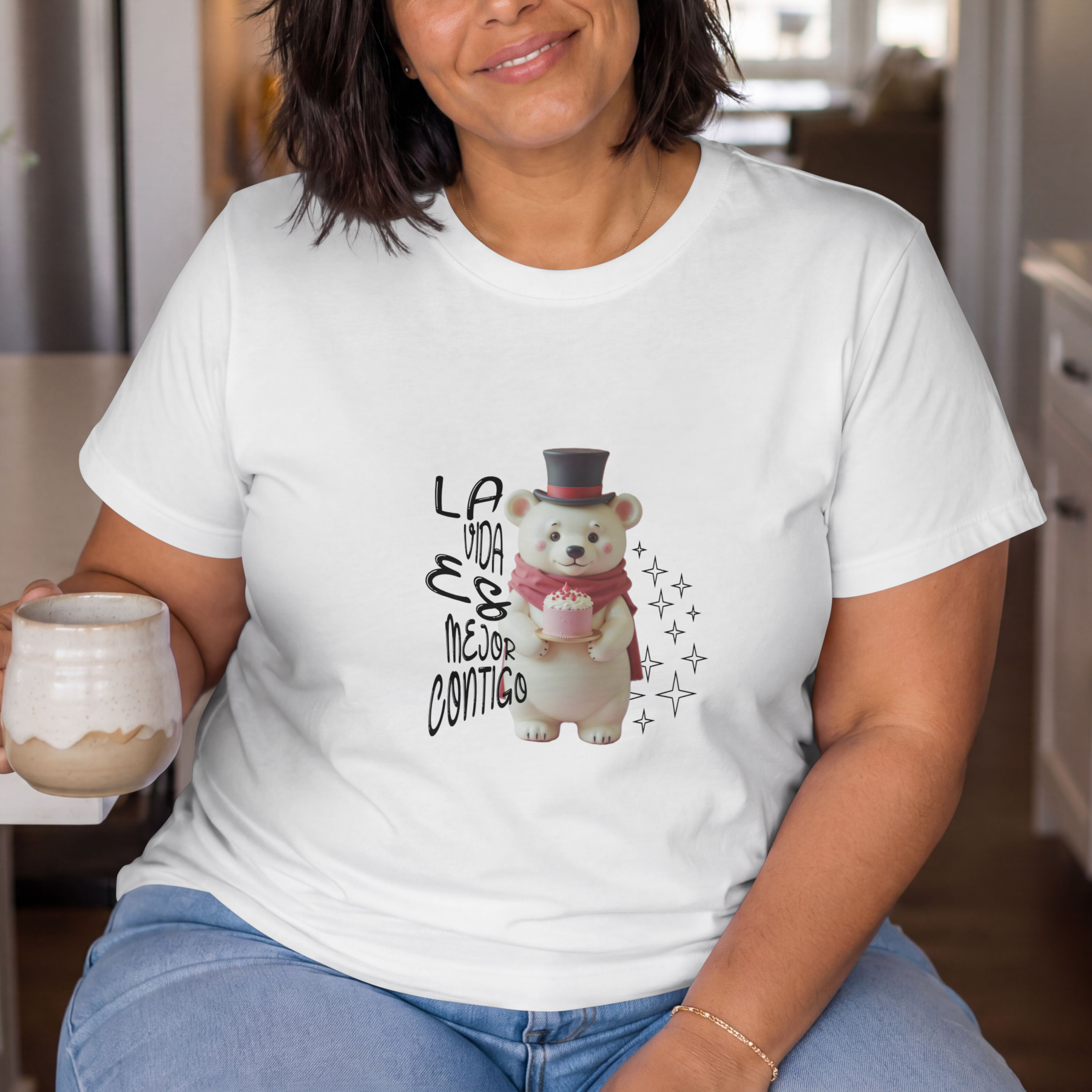 Playera para cumpleaños Oso Elegante y Graffiti