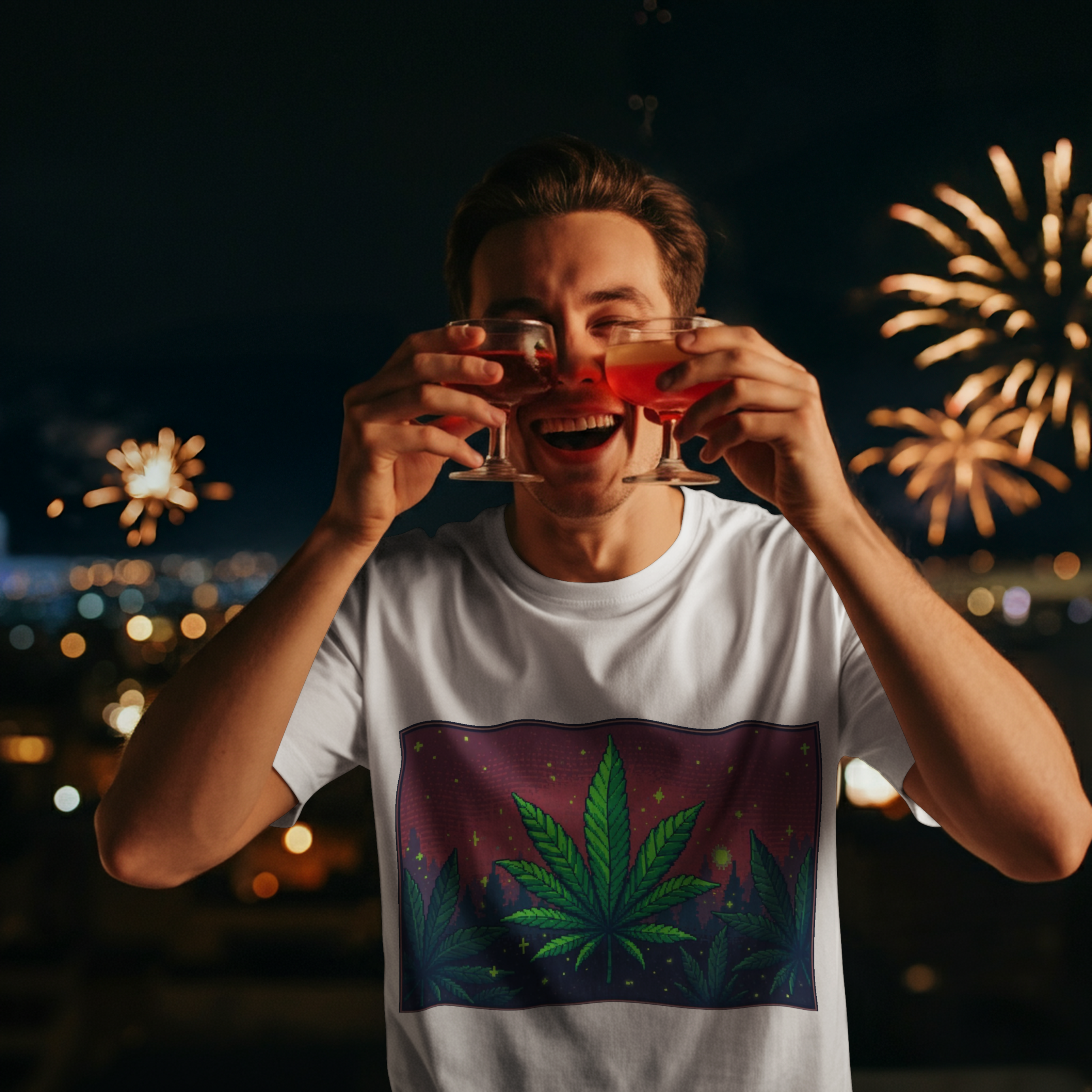 Playeras Market Hoja de Cannabis Video Juego Retro